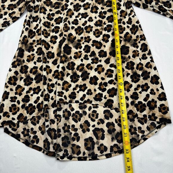 Cato Leopard Print Tunic Top - Black and Brown - Picture 8 of 11